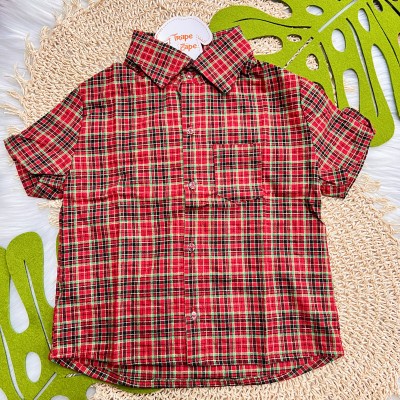 Camisa Xadrez Vermelho e Verde